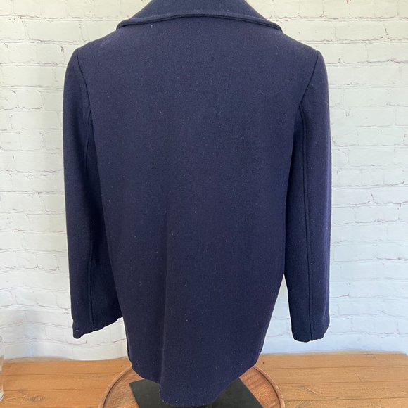 60's Navy Blue Pea Coat - Size Medium/Large -Sears - Picture 7 of 13
